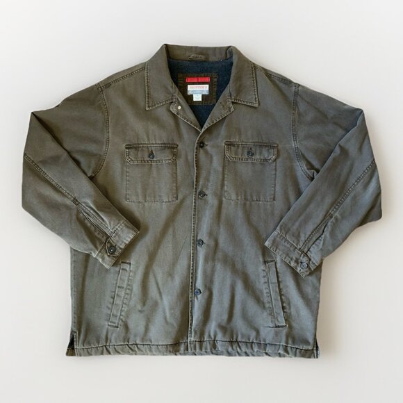 Vintage Old Navy Jacket Mens XL Brown Y2K Fleece Lined Painters Chore Distressed - Picture 1 of 8